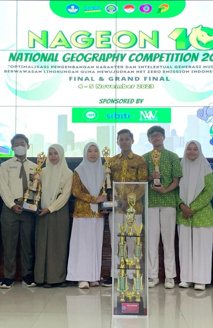 Selamat Kepada Siswa yang telah meraih juara 1 National Geography Competition 10 (NAGEON 10) Tahun 2023